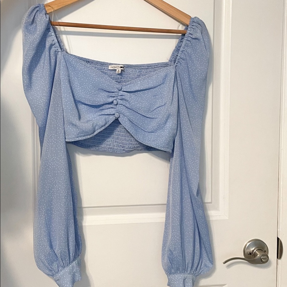 Sky blue crop top